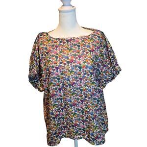 Tish Cox Khloe Mushroom Top MultiColor Artsy Hippie Whimsical Boho Chic Sz S NWT